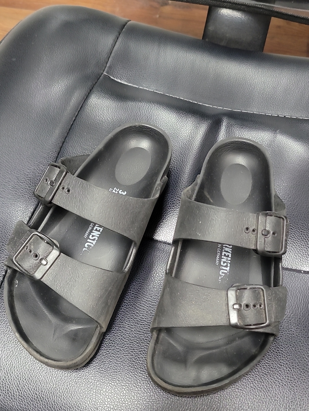 Birkenstock Black Double-Buckle Slide Sandals